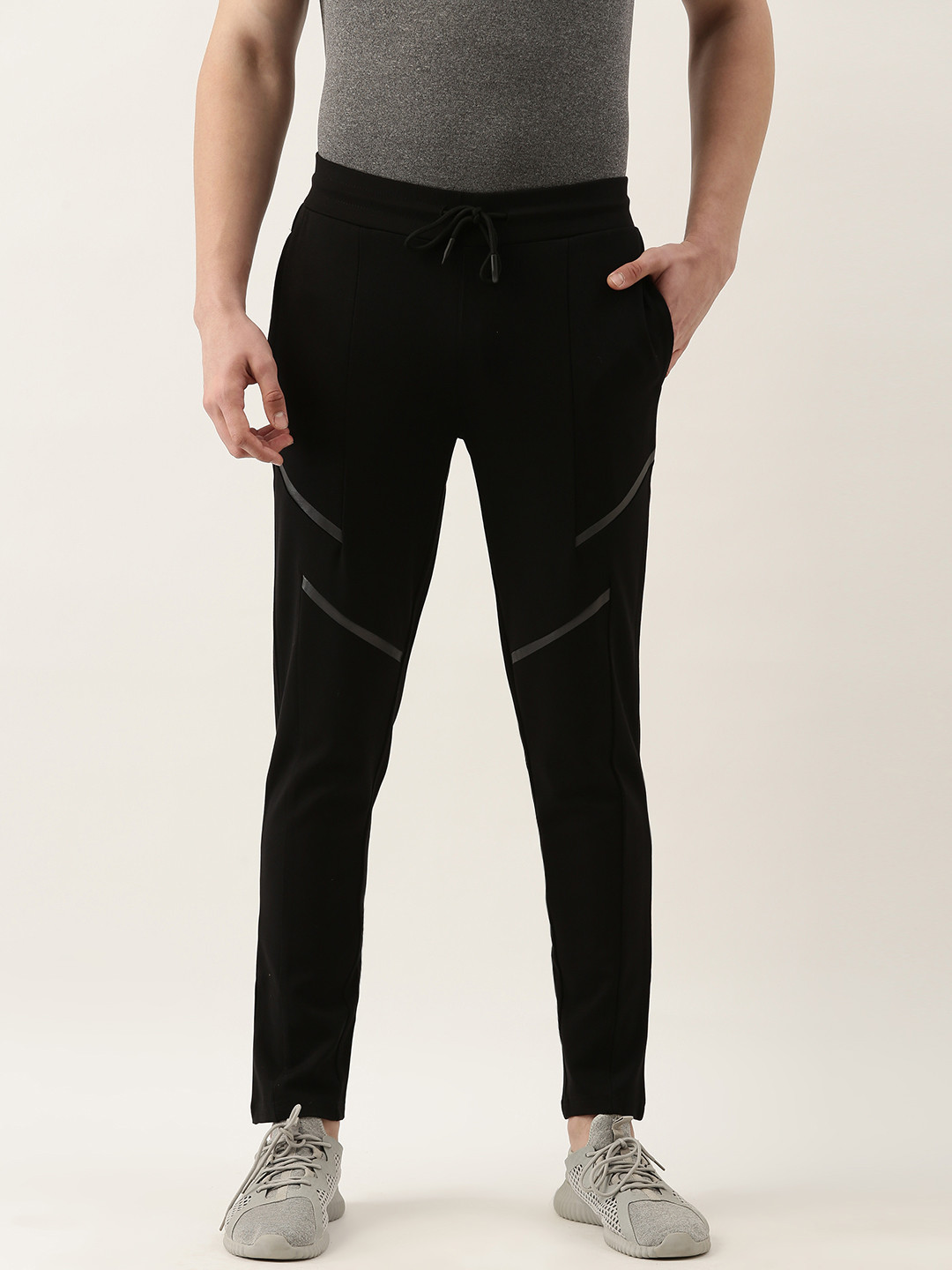 

Sweet Dreams Men Black Striped Track Pants