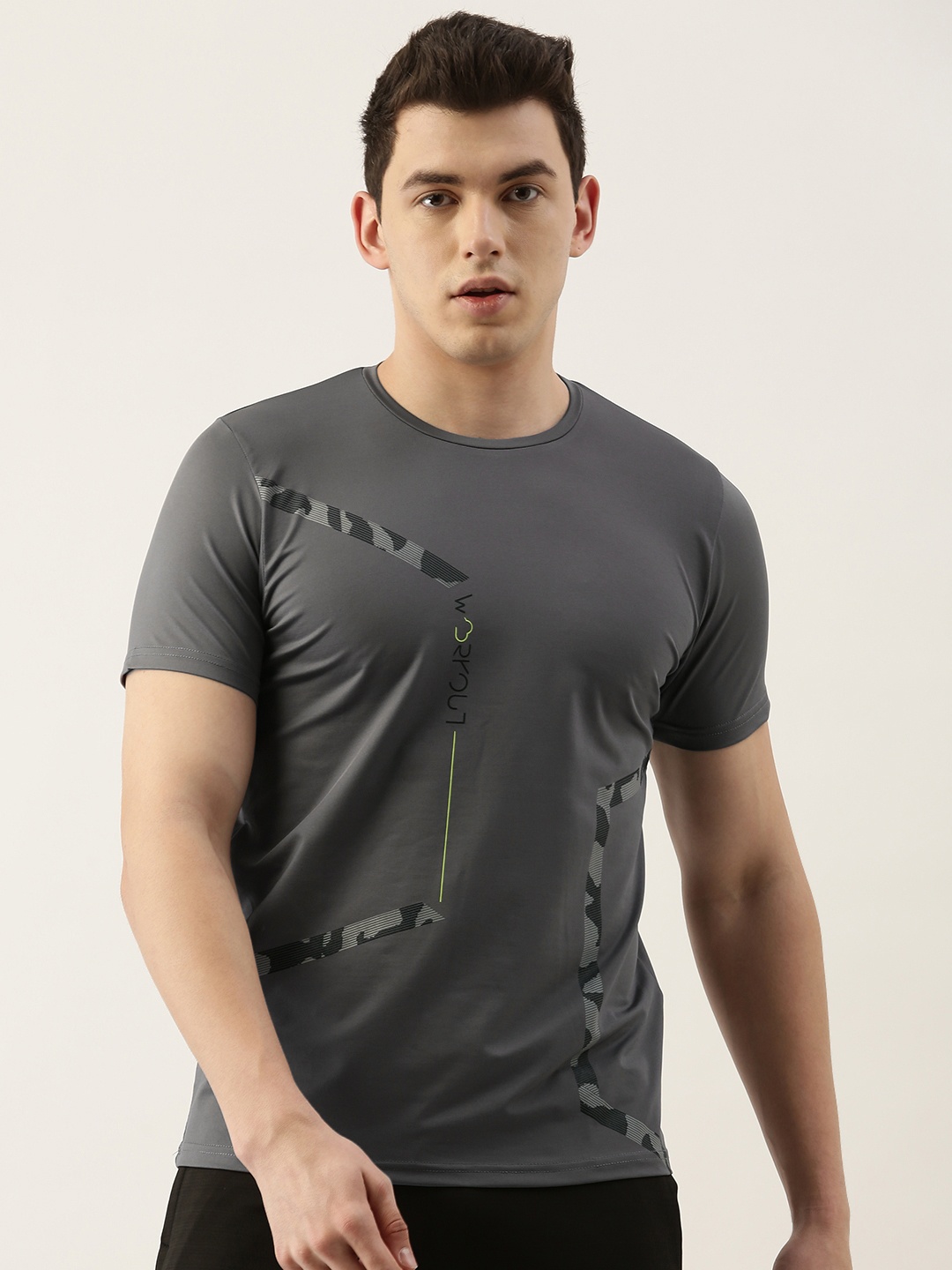 

Sweet Dreams Men Grey Camouflage Printed Lounge T-shirt