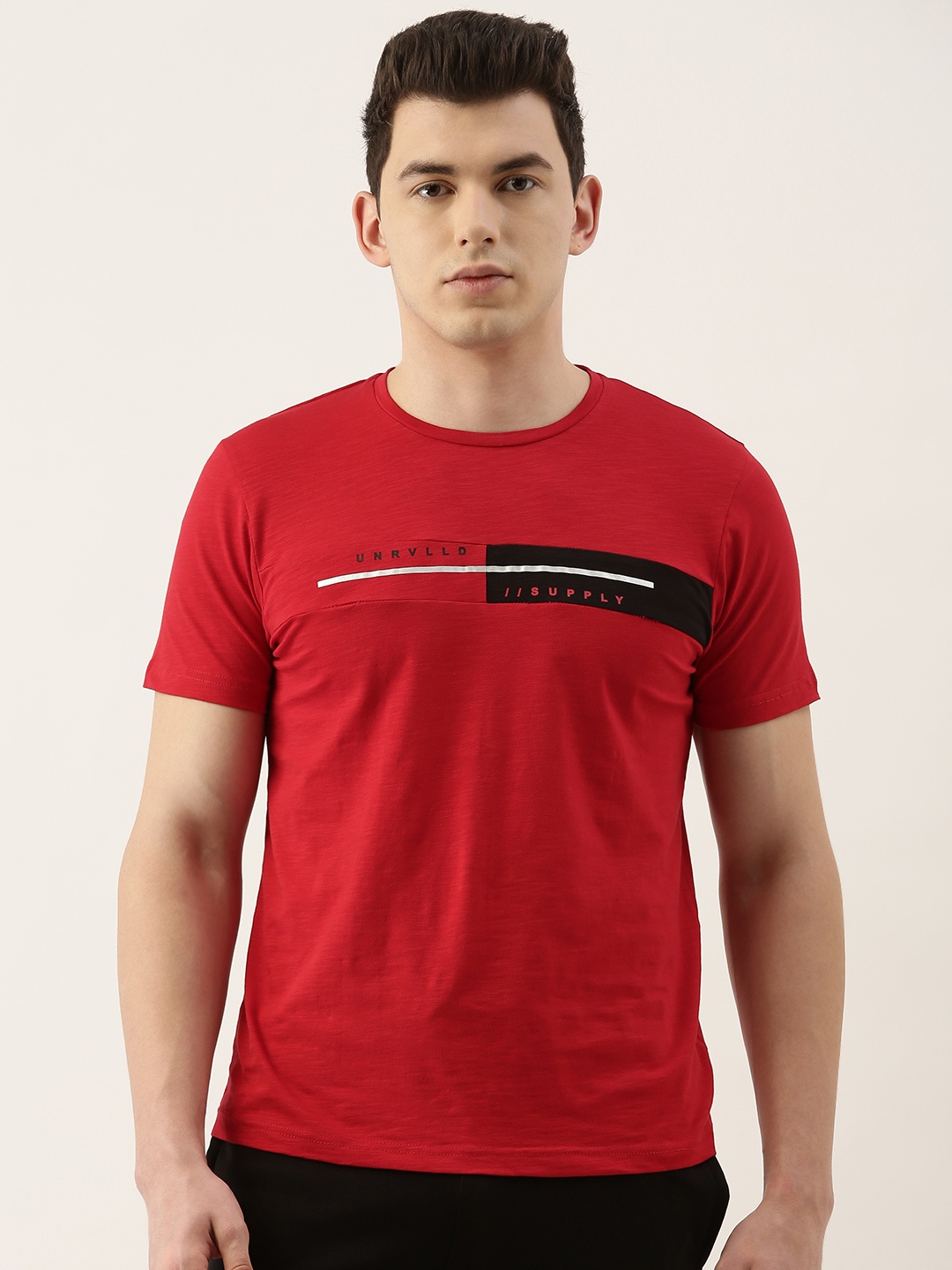 

Sweet Dreams Men Red Printed Casual Lounge Tshirts