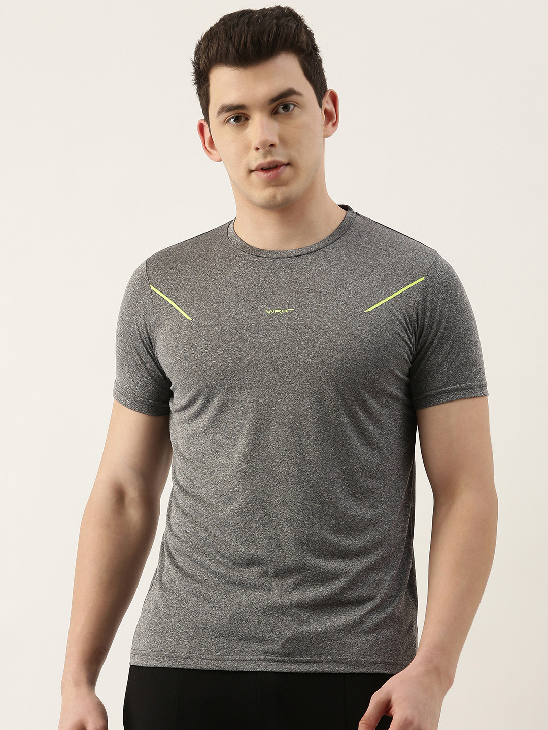 

Sweet Dreams Men Grey Melange Solid Lounge Tshirt