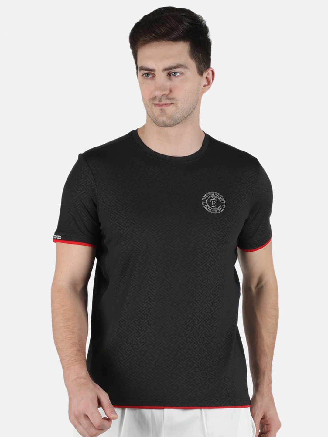 

rock it Men Black Slim Fit T-shirt