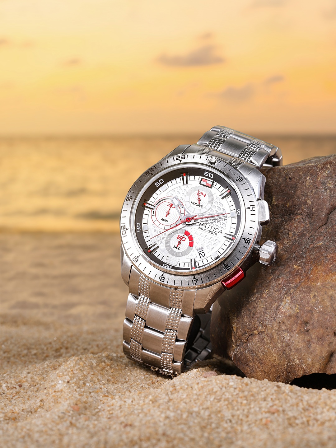 

Nautica Men Silver-Toned Analogue Chronograph Watch NAPNSF113