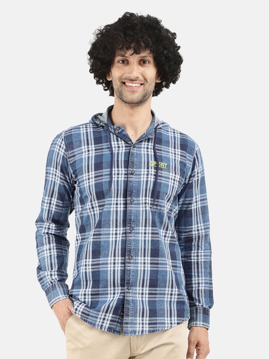 

V-Mart Men Blue Tartan Checks Checked Casual Shirt