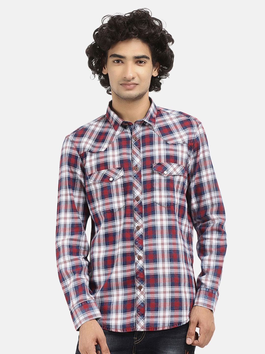 

V-Mart Men Maroon Tartan Checked Casual Shirt