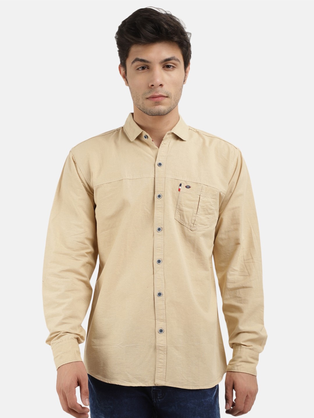 

V-Mart Men Khaki Slim Fit Casual Shirt
