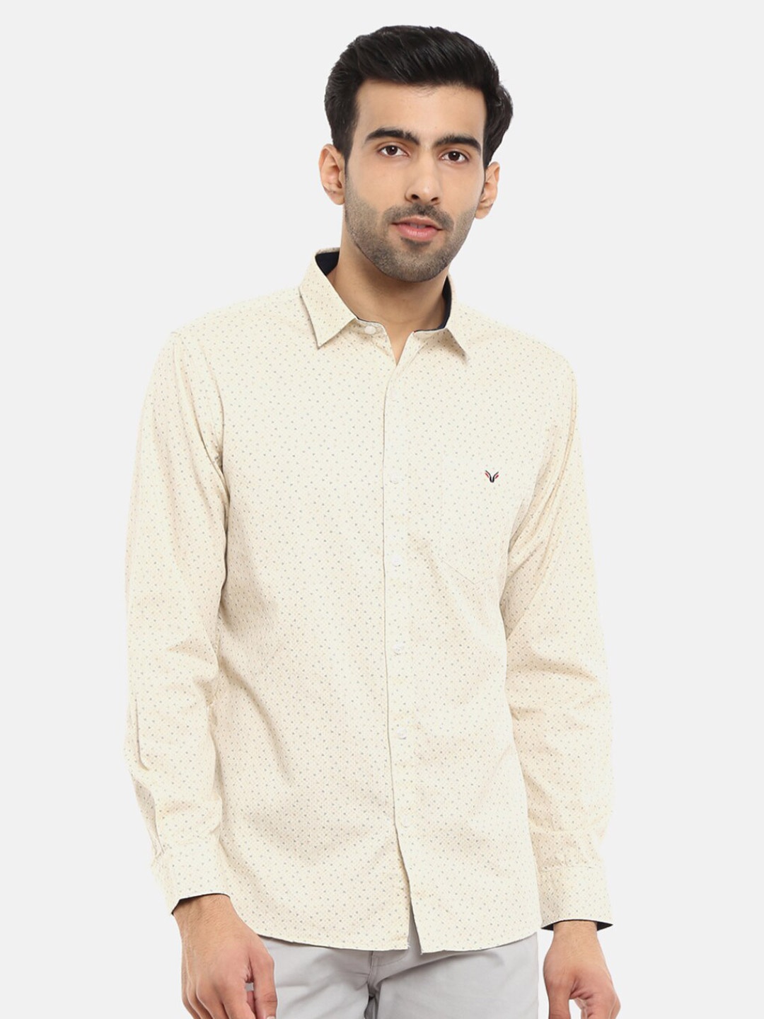 

V-Mart Men Cream-Coloured Printed Casual Shirt