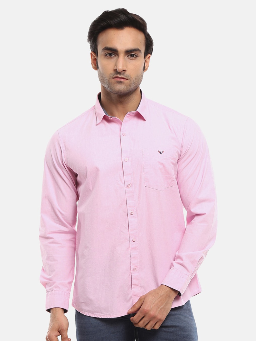 

V-Mart Men Pink Solid Casual Shirt
