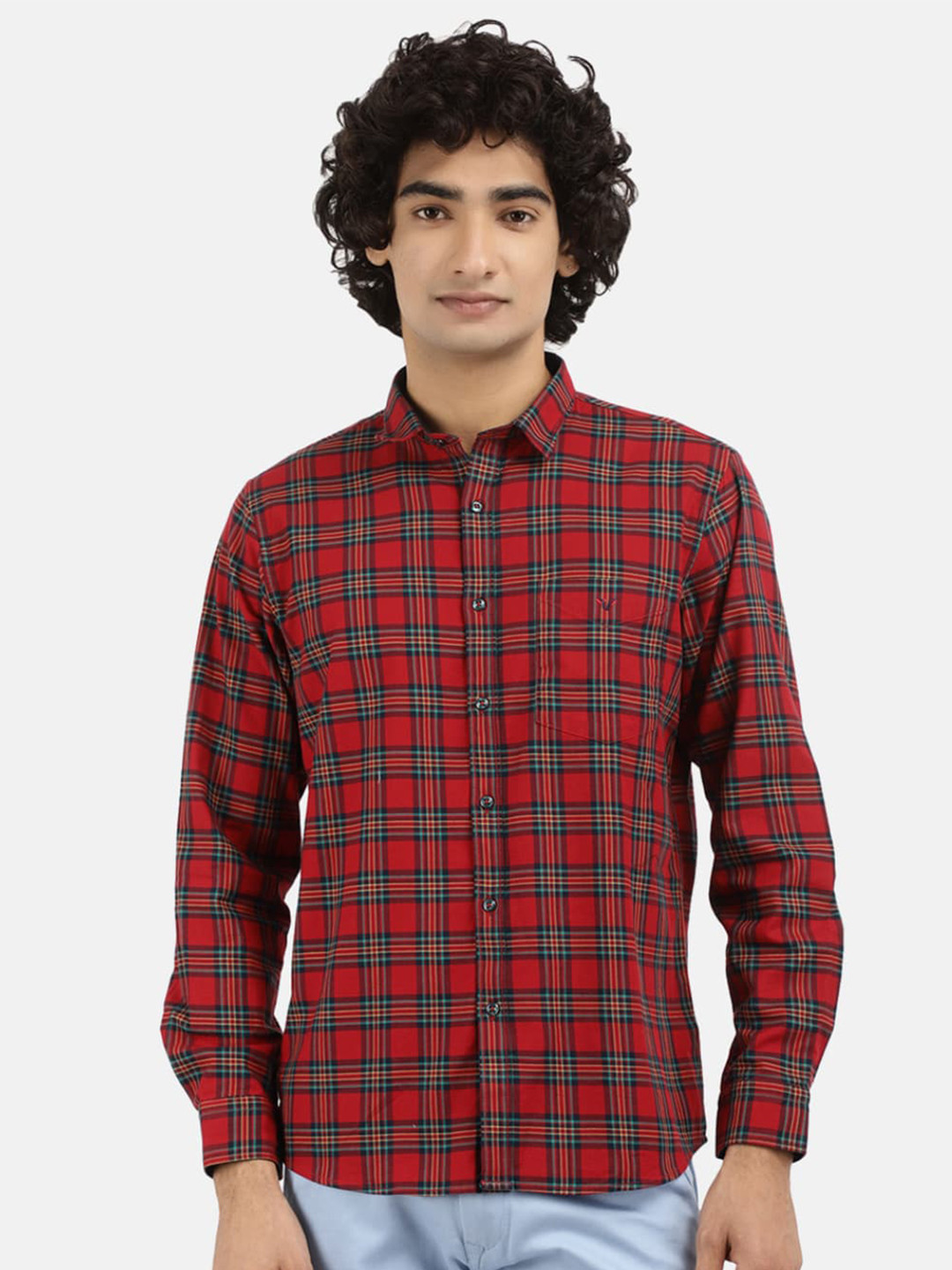 

V-Mart Men Red Checked Casual Shirt