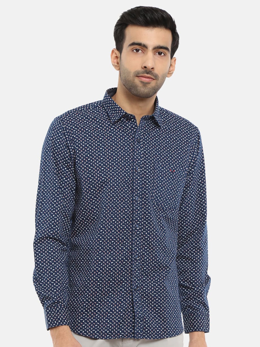 

V-Mart Men Navy Blue Printed Casual Shirt