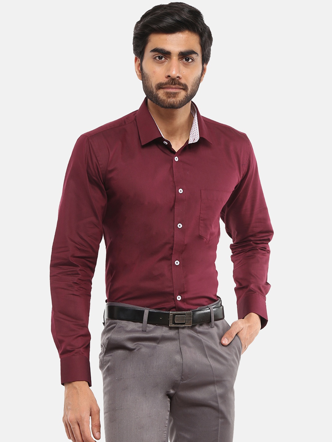 

V-Mart Men Maroon Formal Shirt
