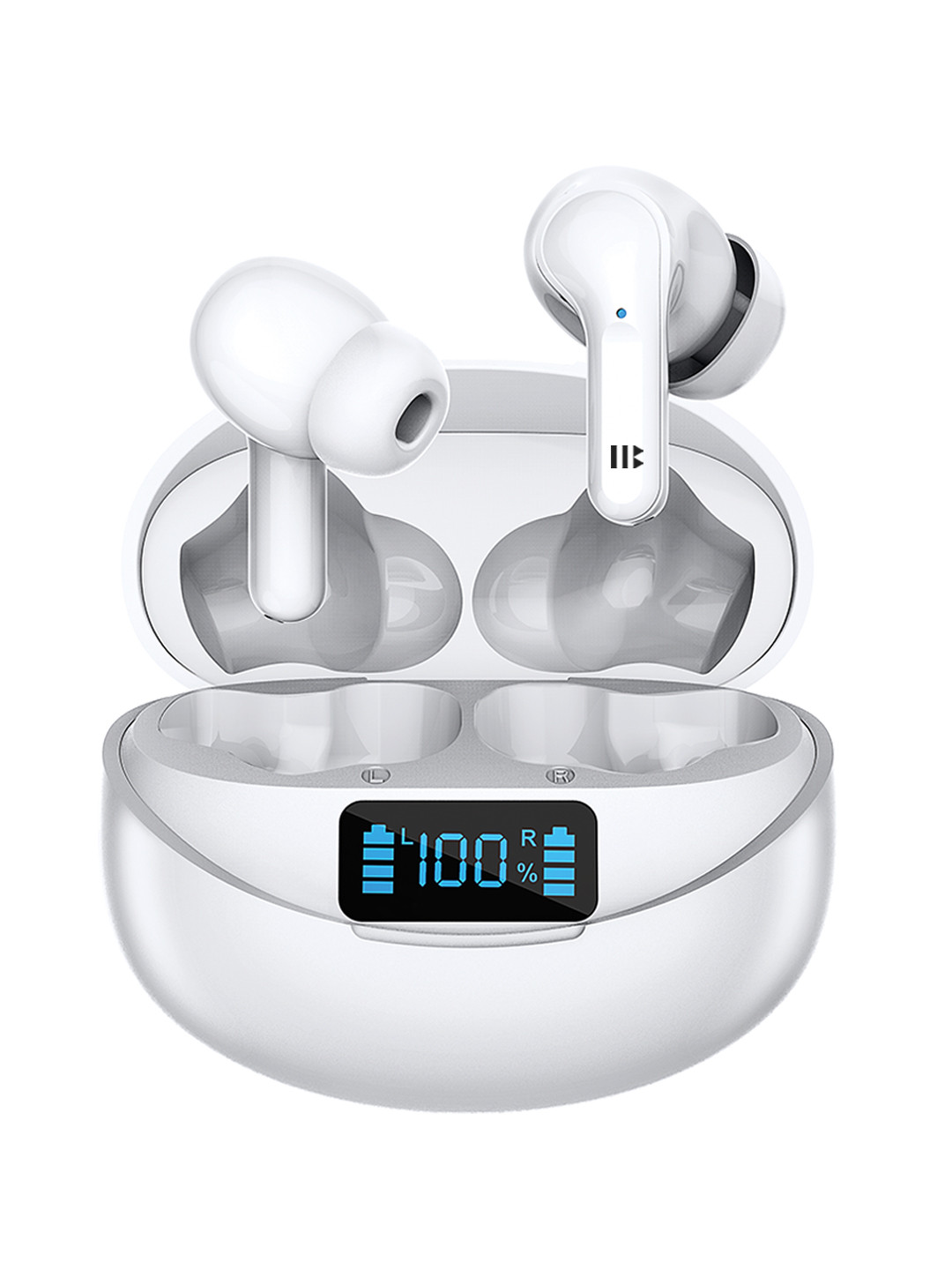

honeybud Playpods Amaze Sleek TWS Headest with Noise Cancellation 400 mAh Powerful Battery, White