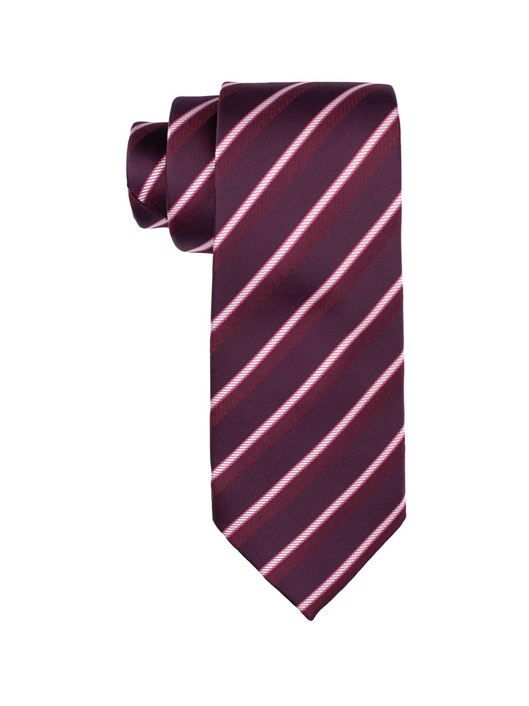 

The Tie Hub Men Purple Striped Broad Tie Gift Box