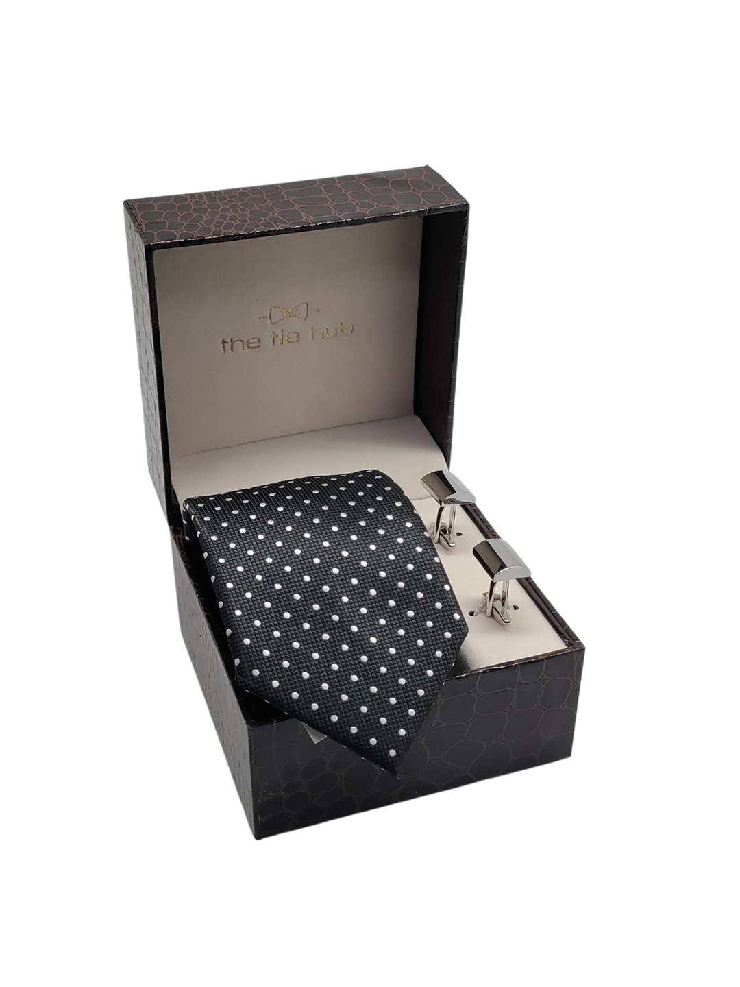 

The Tie Hub Men Black Printed Broad Tie