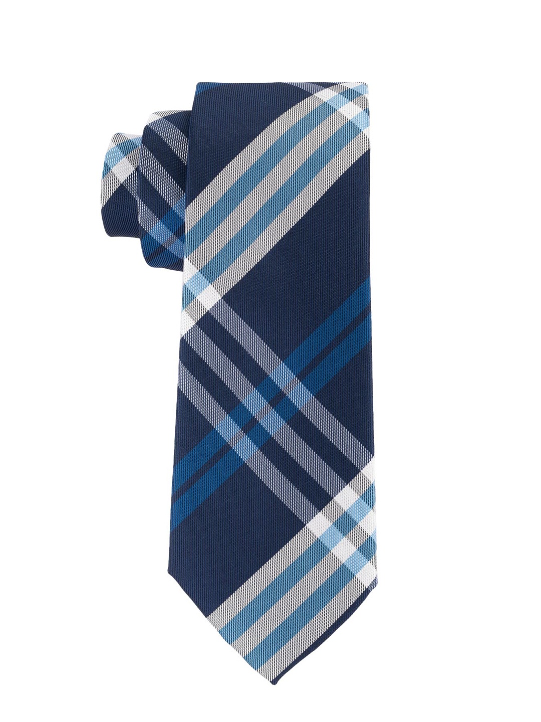 

The Tie Hub Men Blue Checked Broad Tie and Cufflinks