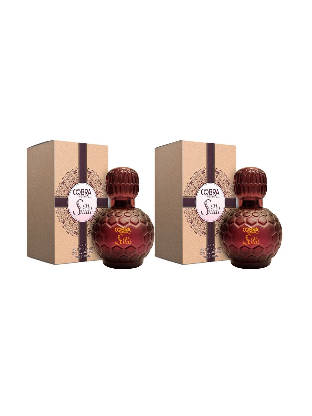 

St. John Women Set of 2 Cobra Sensual Paris Eau De Parfum - 100 ml Each, Maroon