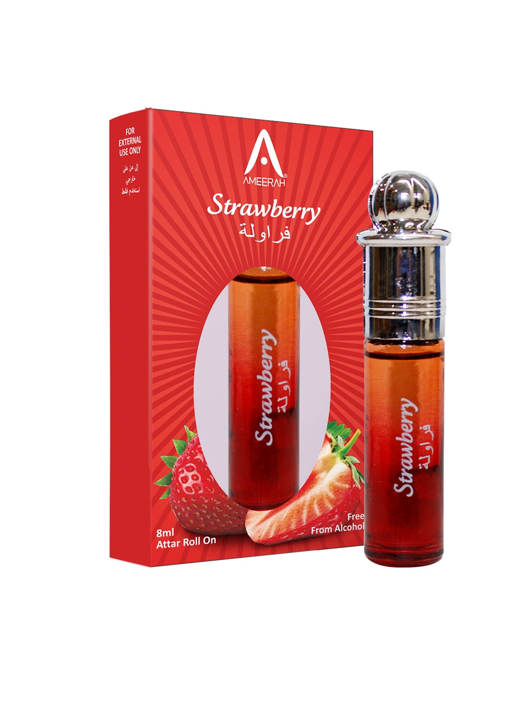 

St. John Ameerah Strawberry Attar Roll On - 8 ml, Red