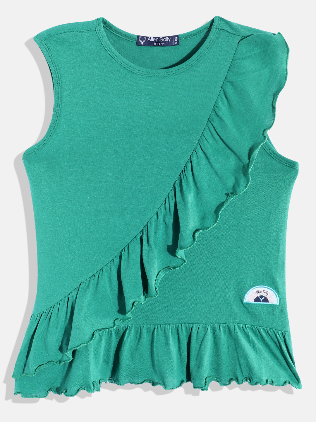 

Allen Solly Junior Ruffles Cotton Top, Green