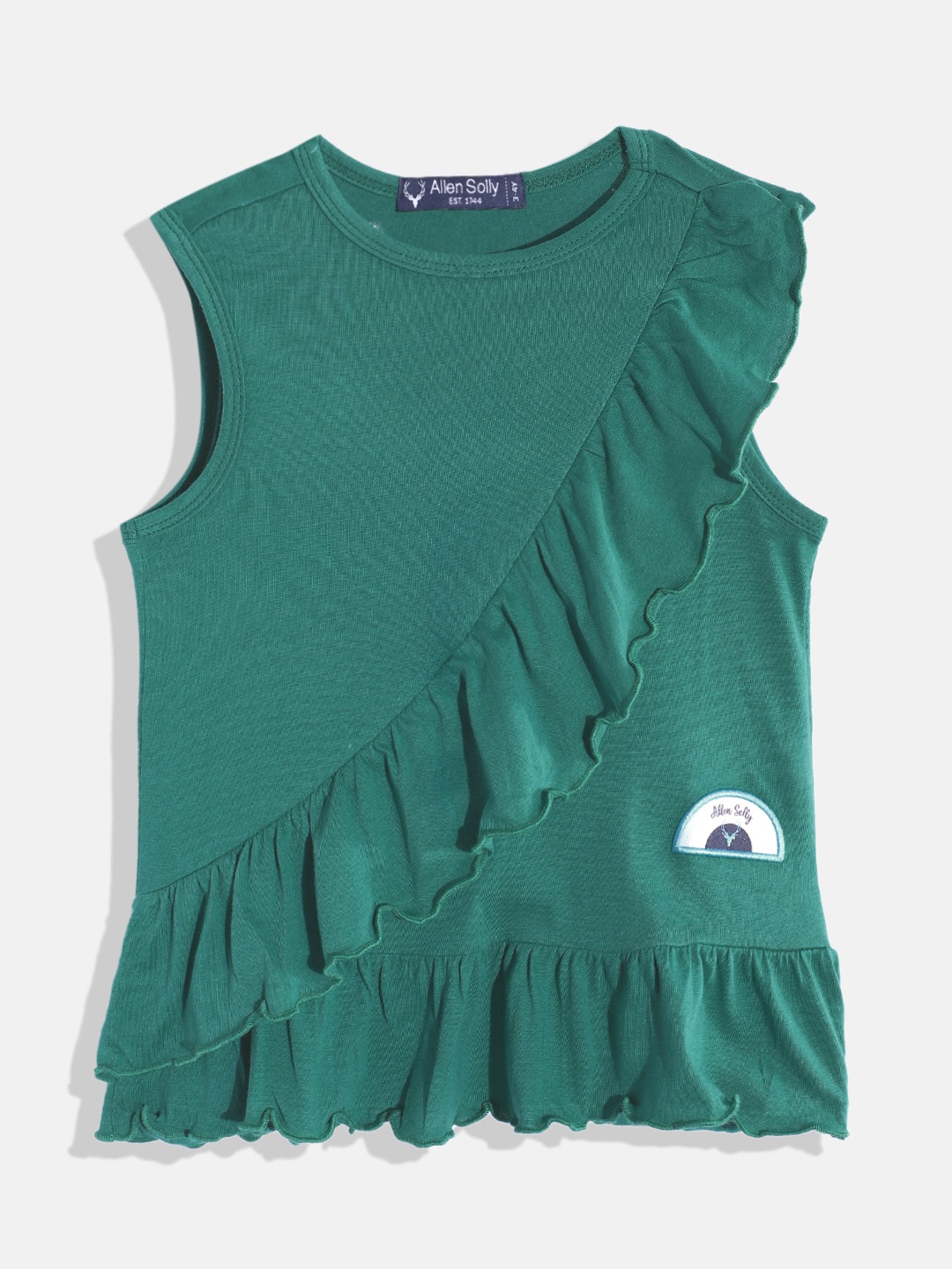 

Allen Solly Junior Ruffles Cotton Top, Green