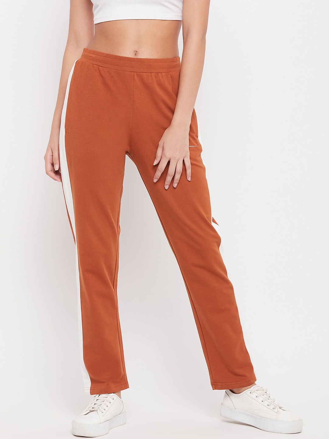 

Okane Women Rust-Orange Solid Track Pants