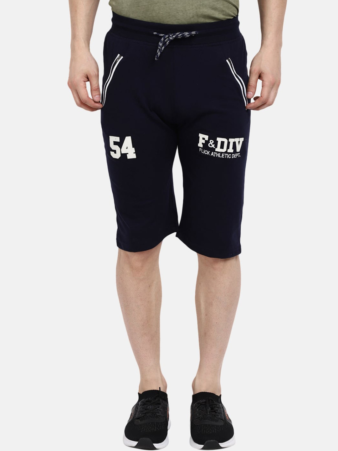 

V-Mart Men Navy Blue Solid Drawstring Closure Cotton Shorts