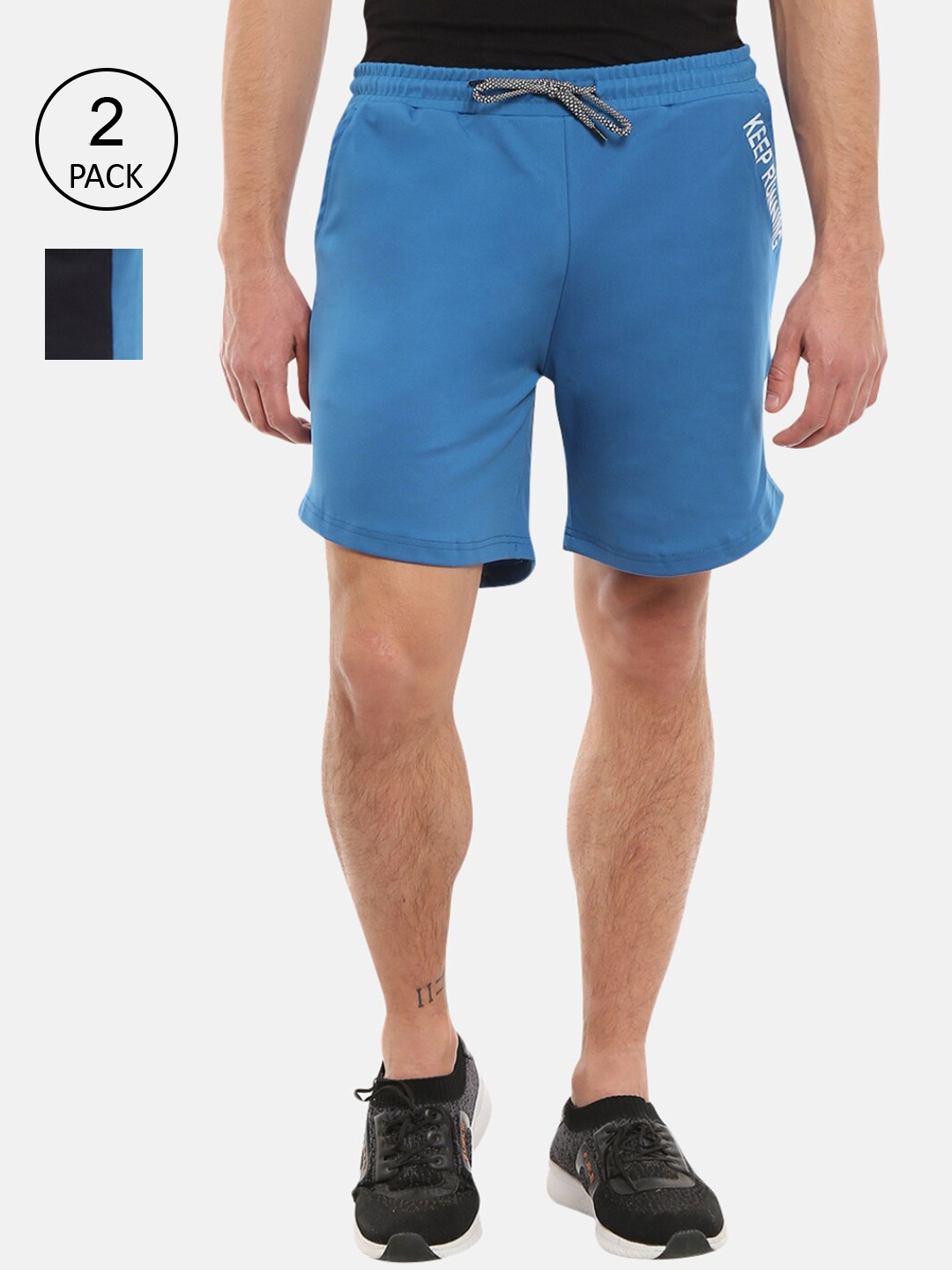 

V-Mart Men Pack Of 2 Navy & Blue Sports Shorts