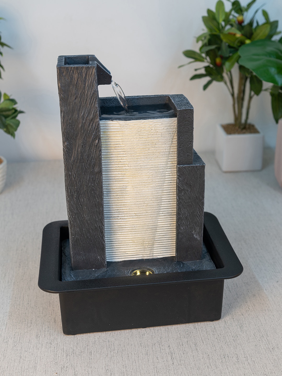 

HomeTown Grey & Black Solid Polyresin Serene Waterfall Fountains