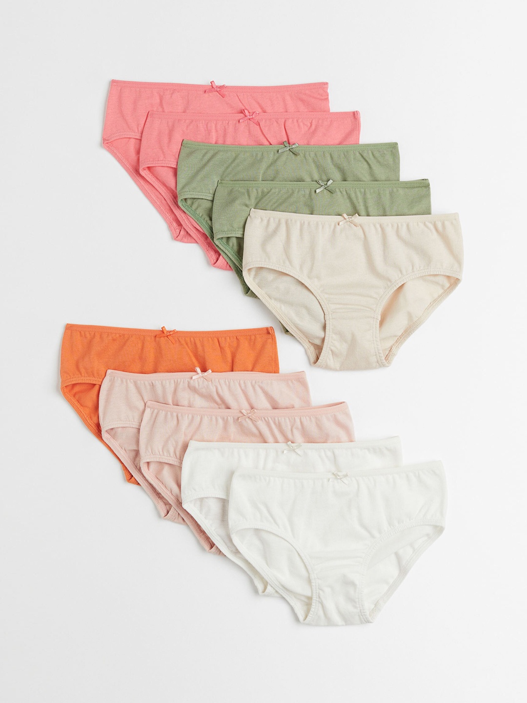 

H&M Girls Pack of 10 Jersey Briefs 0709023021, Beige