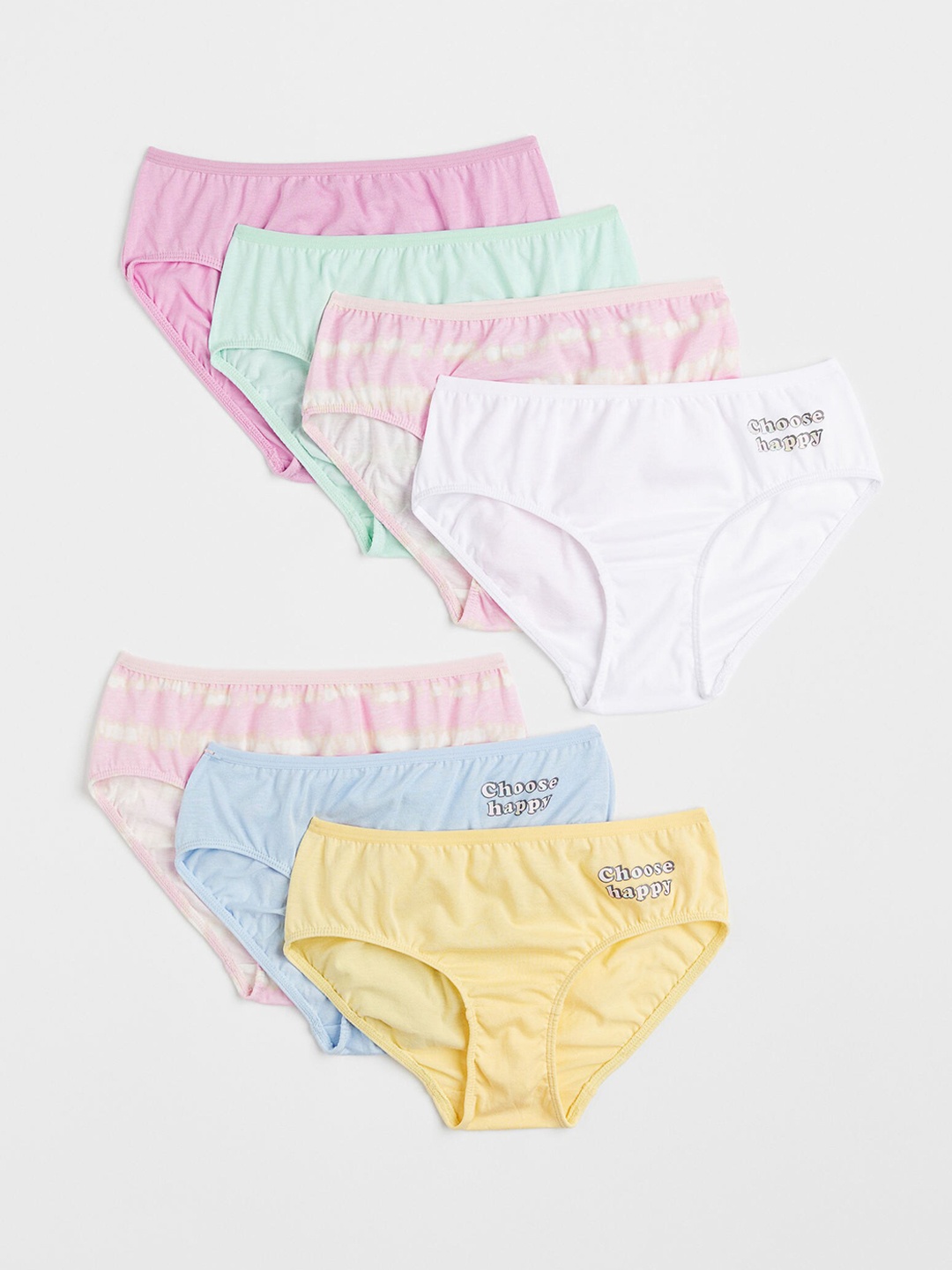 

H&M Girls Pack Of 7 Solid Pure Cotton Briefs, Blue