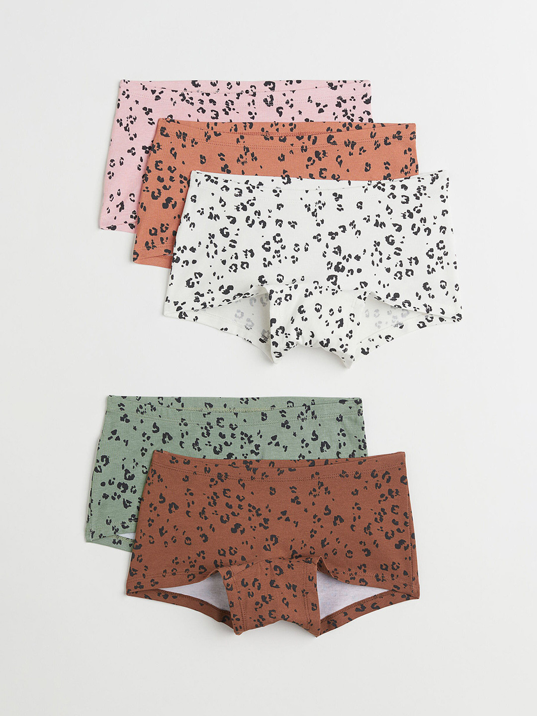 

H&M Girls Pack of 5 Cotton Boxers 0561307075, Beige