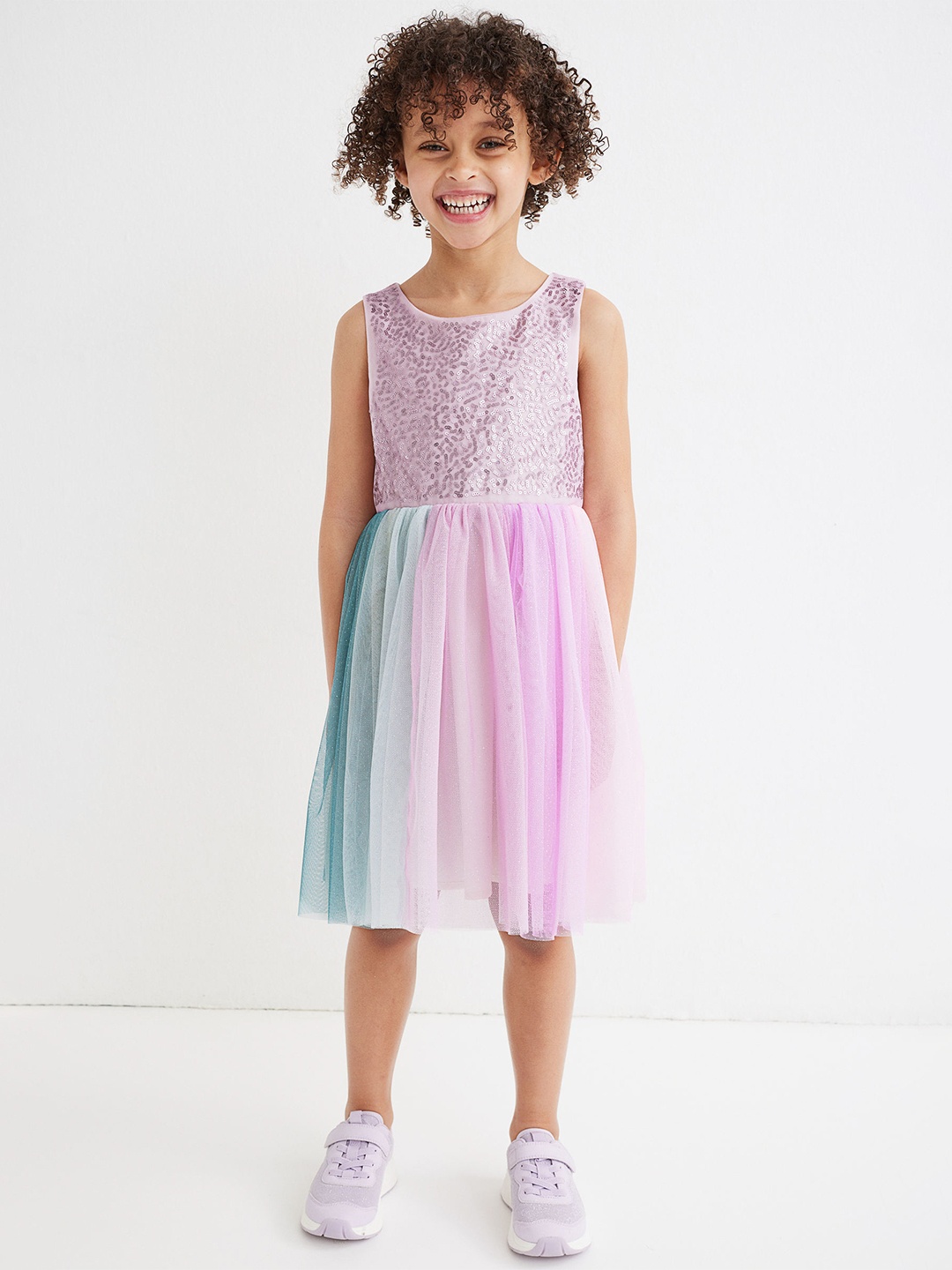 

H&M Girls Sequined Tulle Dress, Purple