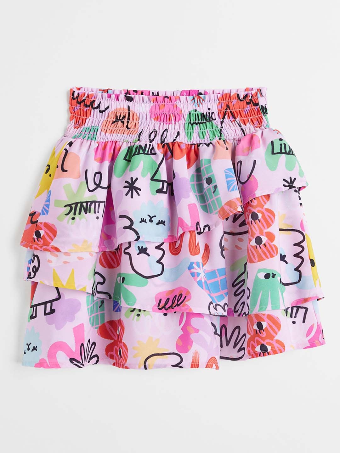 

H&M Girls Purple Patterned Tiered Skirt