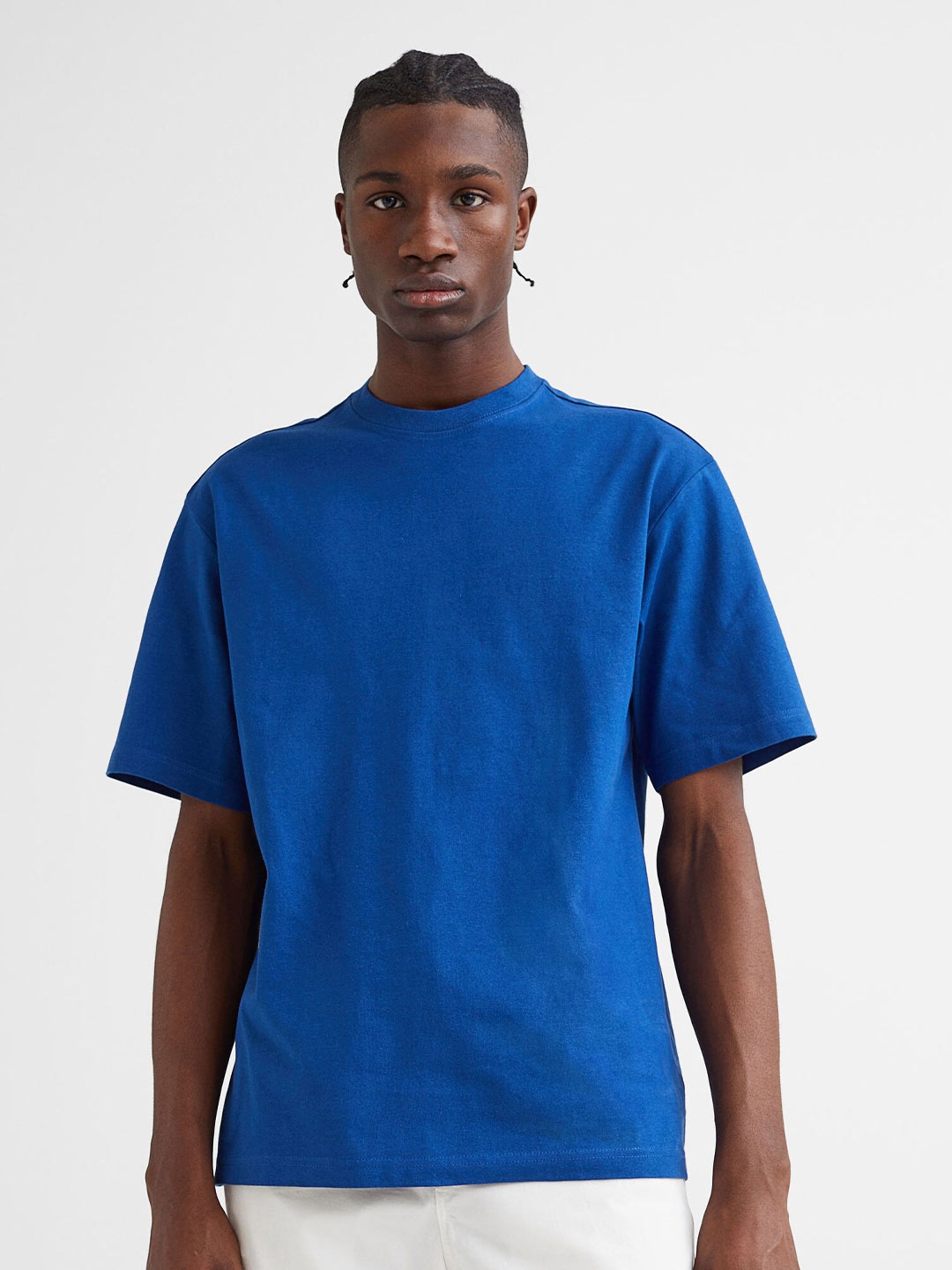 

H&M Men Blue Relaxed Fit T-shirt
