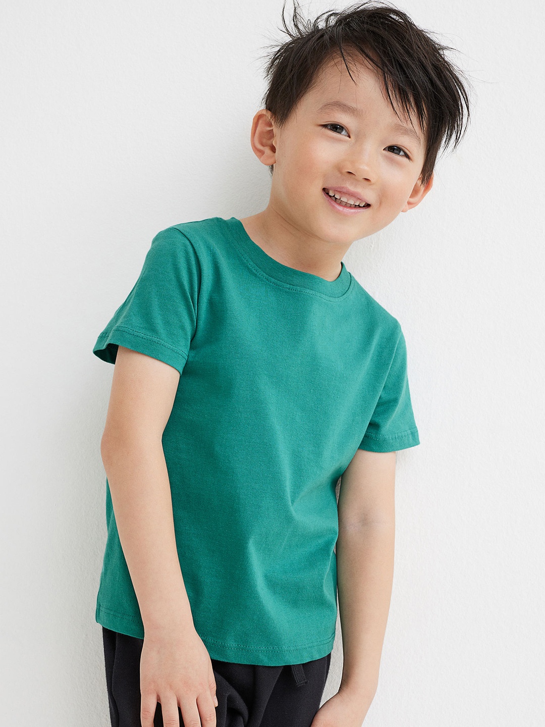 

H&M Boys Green Cotton T-shirt