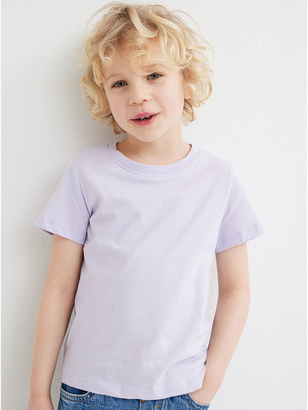 

H&M Boys Purple Solid Cotton T-shirt
