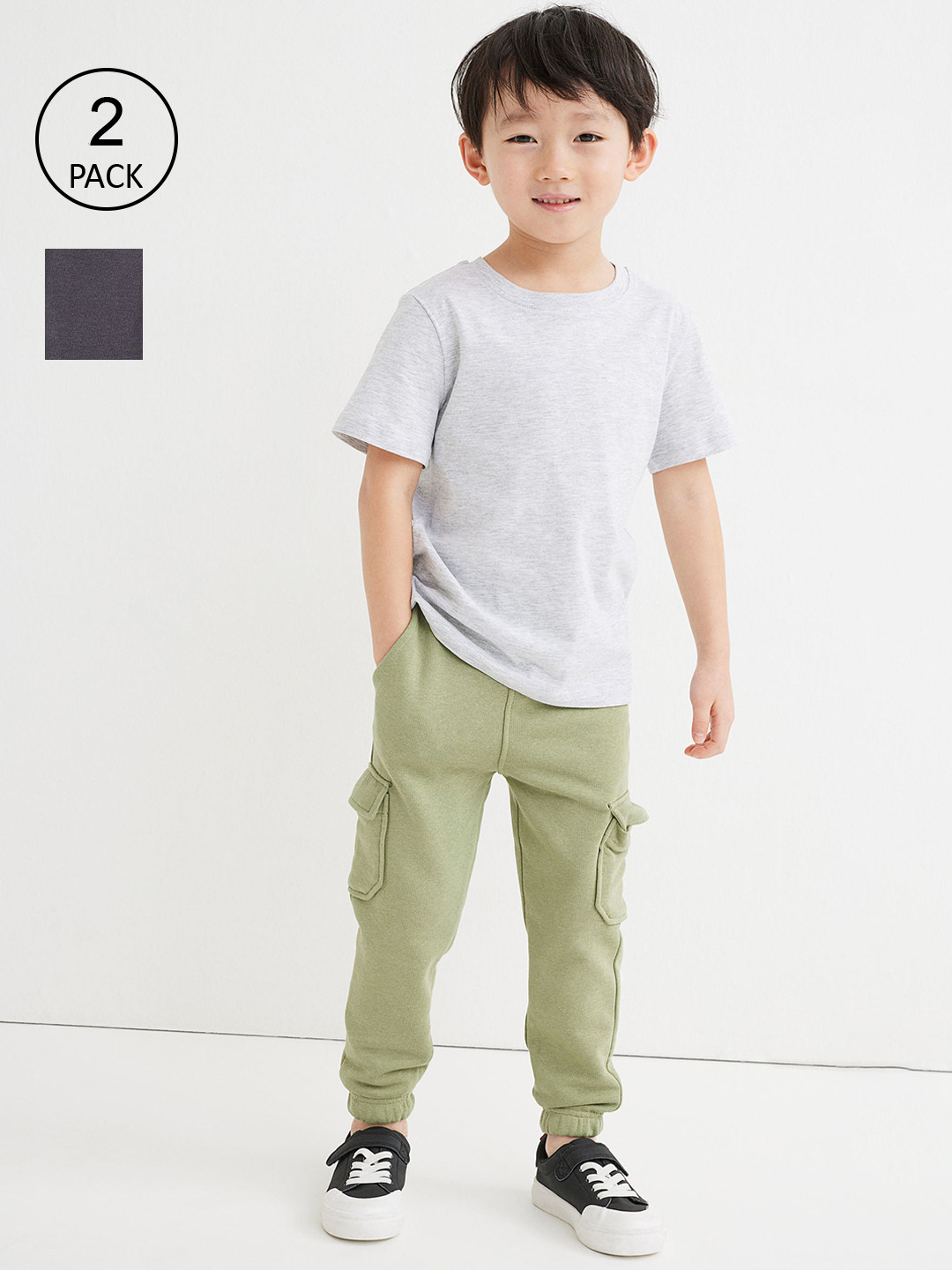 

H&M Boys 2 Pack Joggers, Green