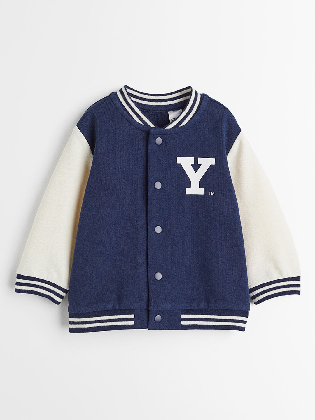 

H&M Girls Blue Printed Baseball Jacket