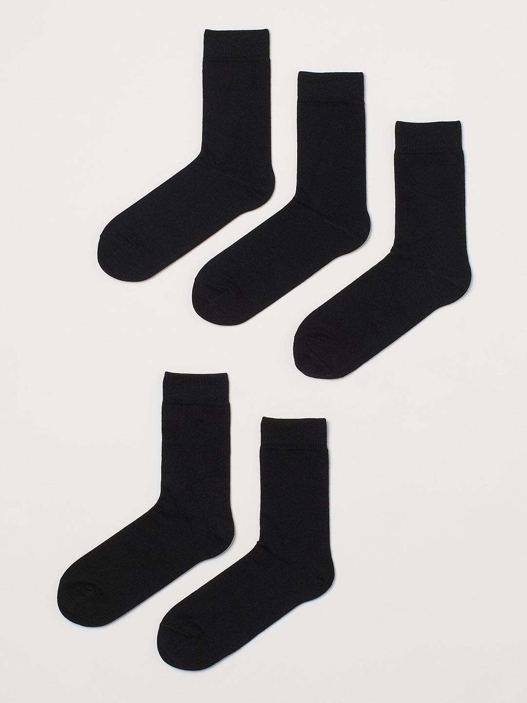 

H&M Men Pack Of 5 Solid Socks, Black