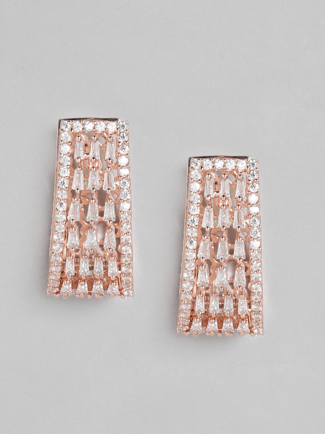 

Peora Rose Gold Plated Oval Hoop Earrings