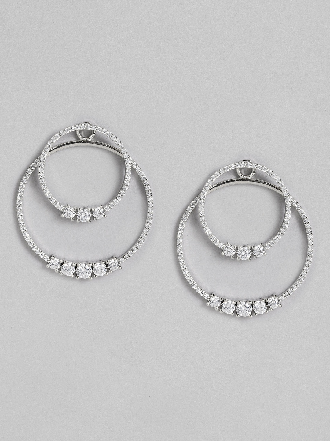 

Peora Silver-Plated AD-Studded Drop Earrings