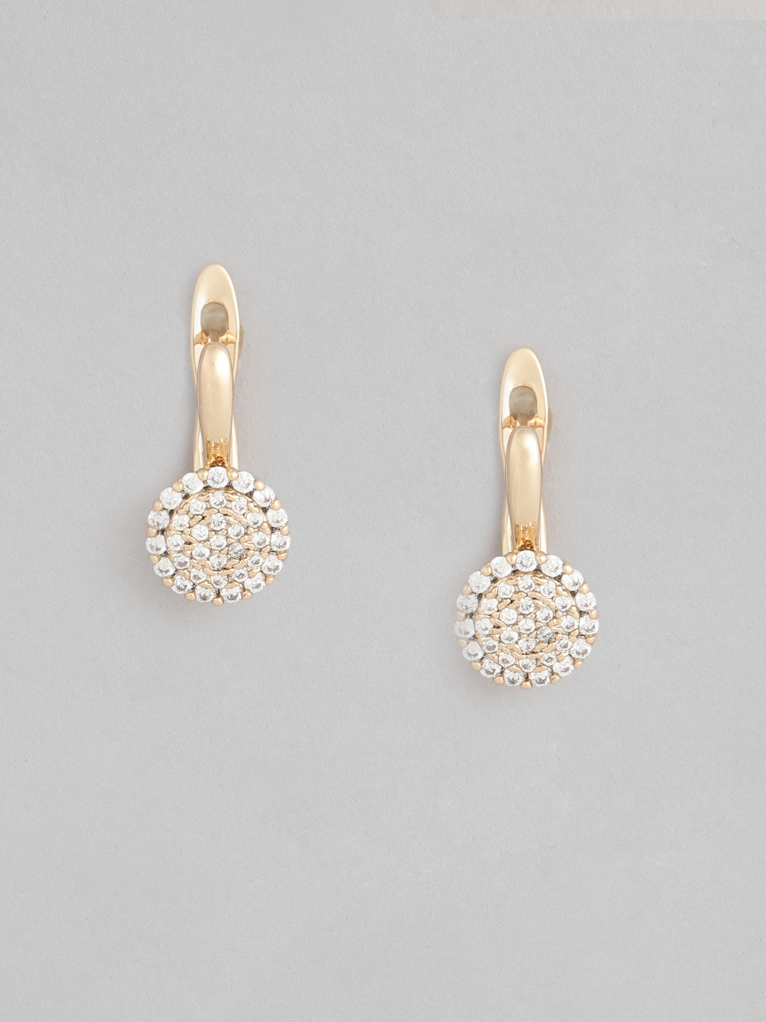 

Peora Gold-Plated American Diamond Studded Drop Earrings