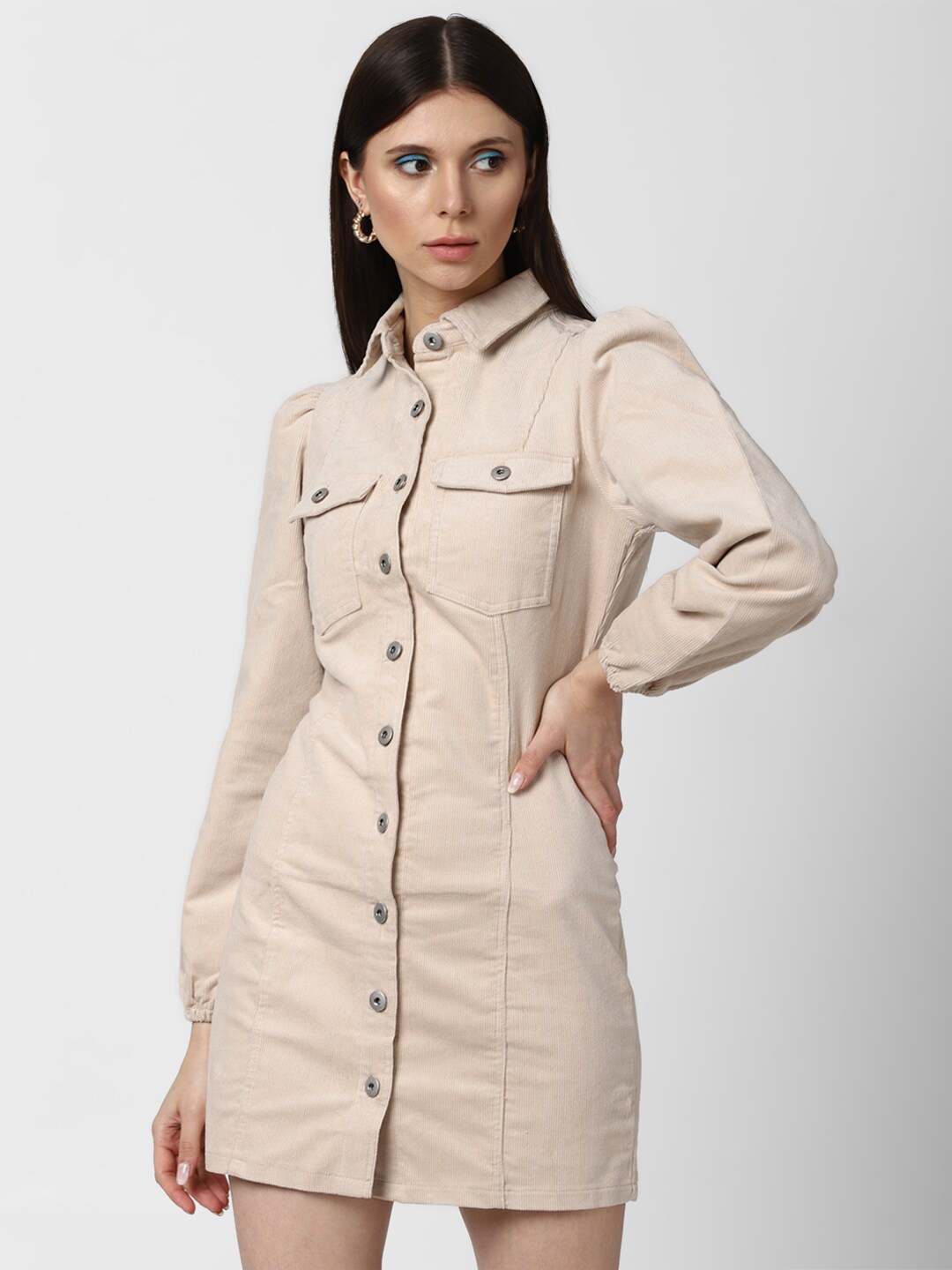 

FOREVER 21 Beige Shirt Dress