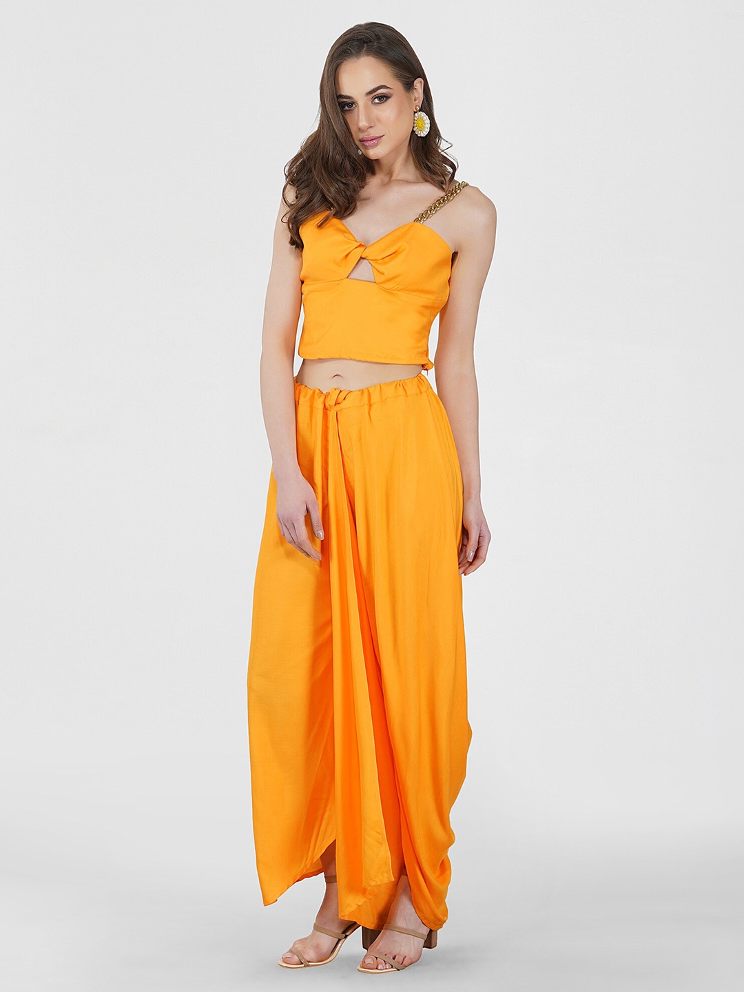 

KOVET Women Yellow Solid Crop Top