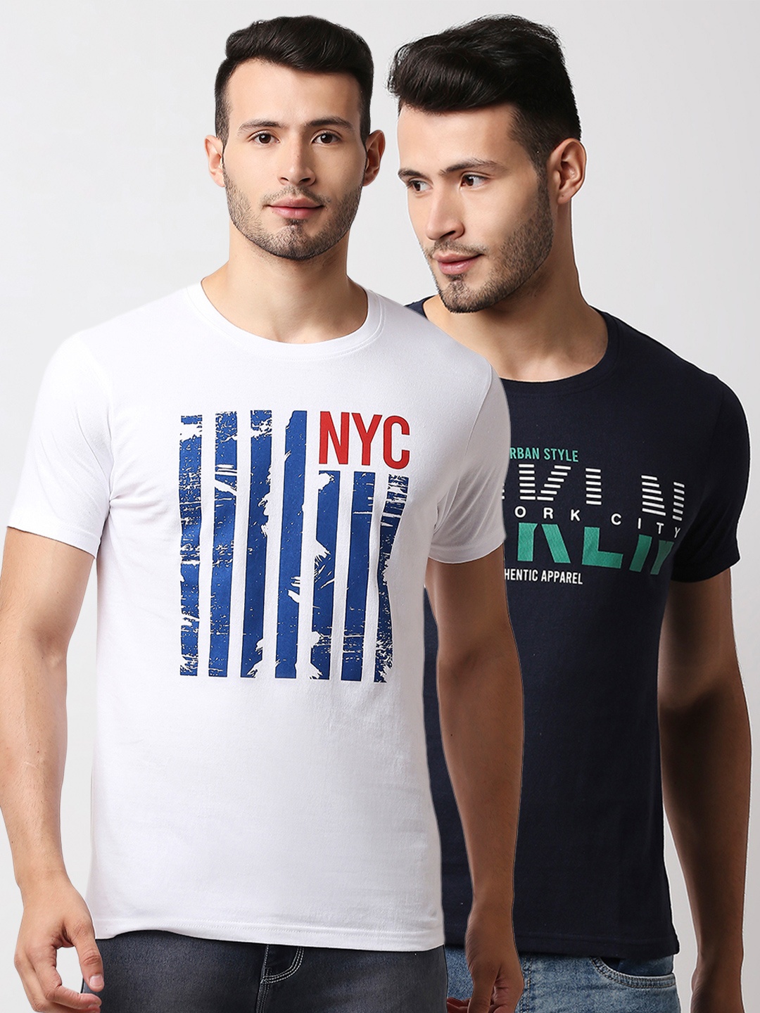 Hubberholme Men Multicoloured Typography 2 Printed Applique T-shirt, Multi