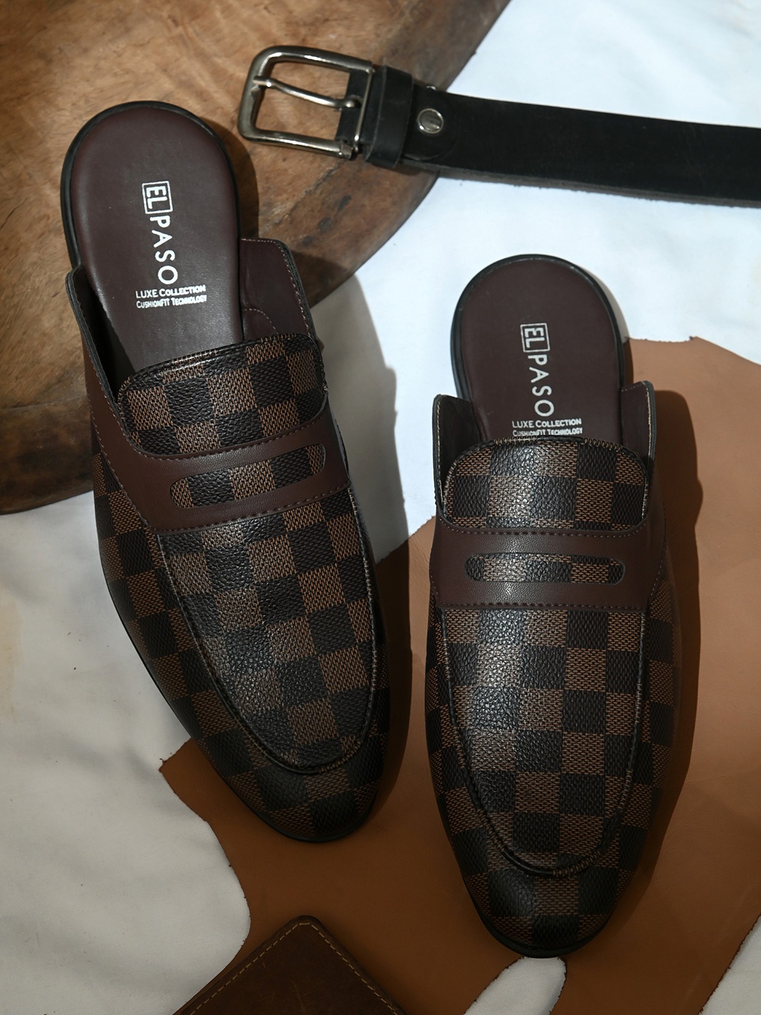 

El Paso Men Brown Printed Synthetic Regular Mules