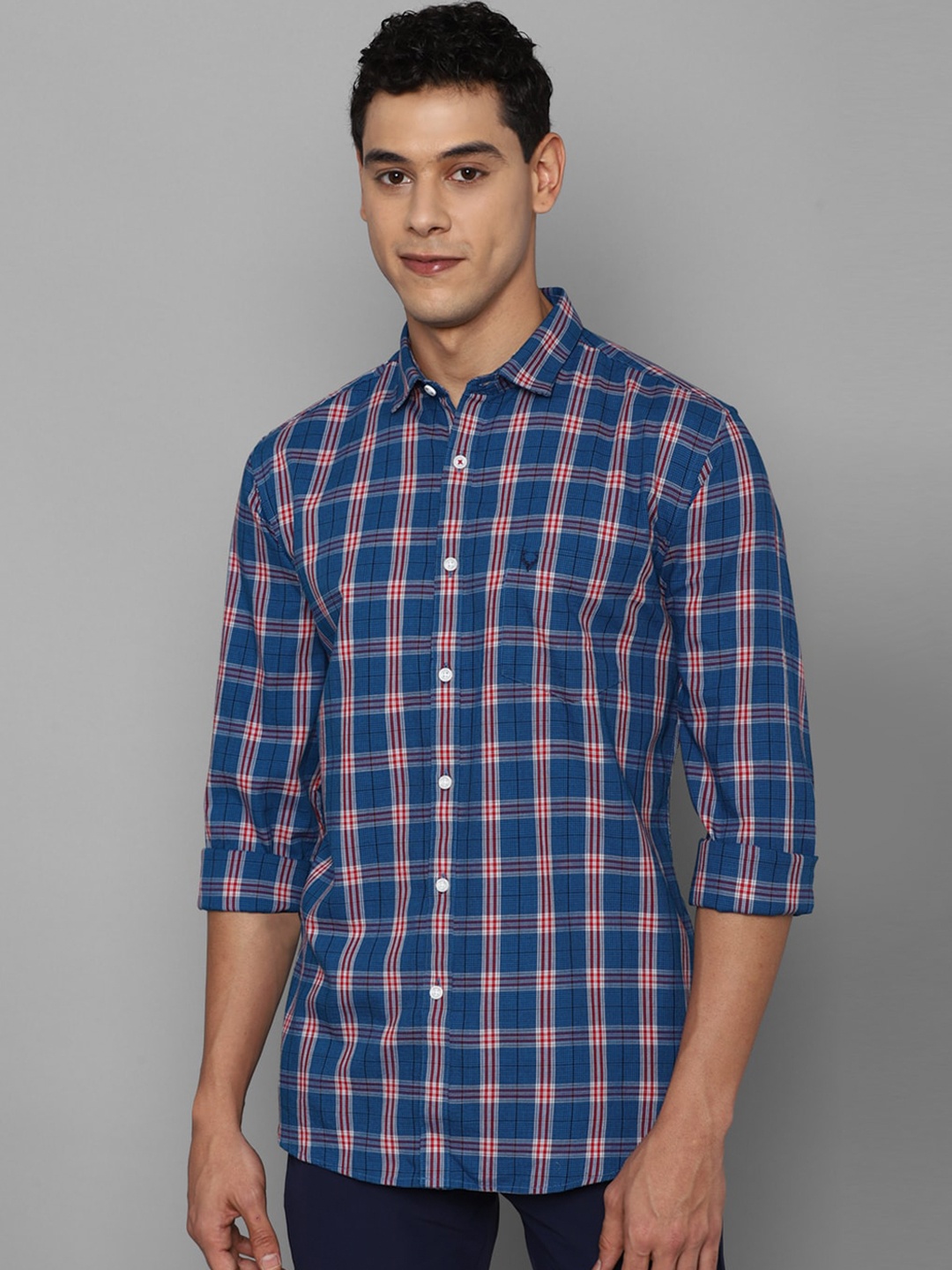 

Allen Solly Men Blue Slim Fit Checked Casual Shirt
