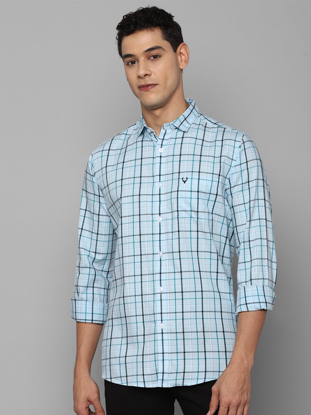 

Allen Solly Men Blue Slim Fit Checked Casual Shirt