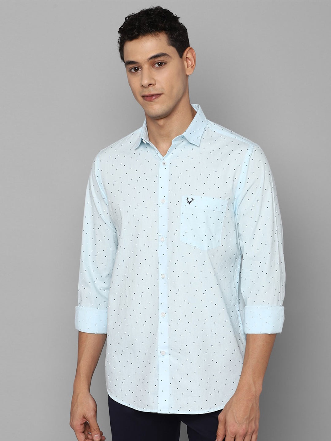 

Allen Solly Men Blue Slim Fit Printed Casual Shirt