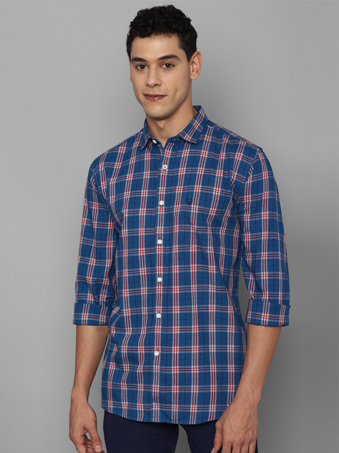 

Allen Solly Men Blue Slim Fit Checked Casual Shirt