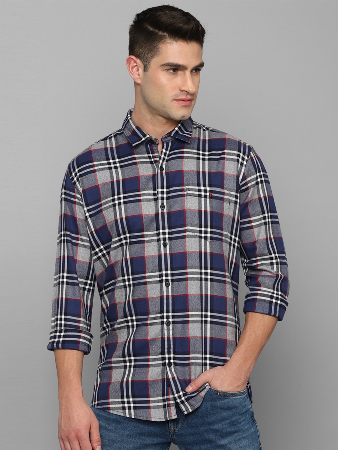 

Louis Philippe Jeans Men Multicoloured Slim Fit Tartan Checks Checked Casual Shirt, Multi