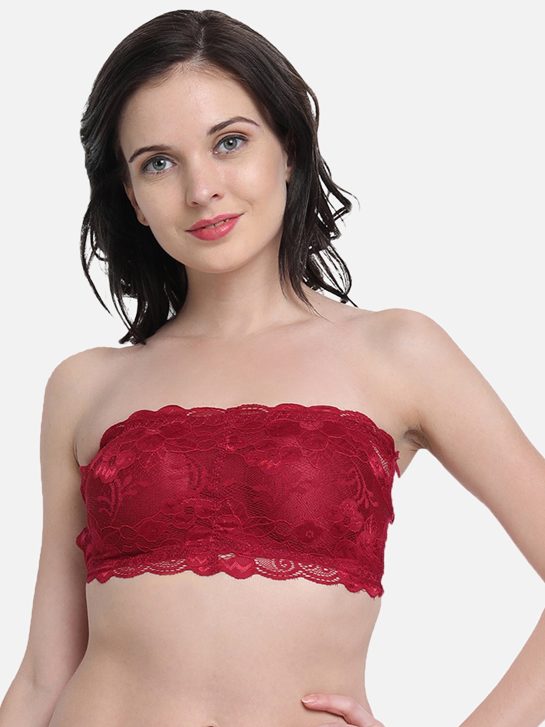 

DEALSEVEN FASHION Pink Floral Bralette Bra Lightly Padded